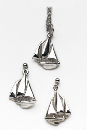 Yawl Drop Post Earring-Silver - Click Image to Close