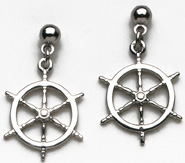 Silver Wheel Earrings - Click Image to Close