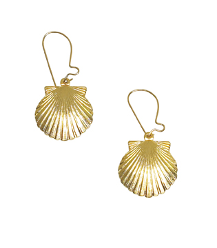 Seashell Gold Plated Earring - Click Image to Close