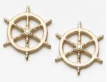 Gold Ship Wheel Earring